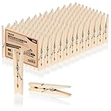 com-four® 120x Wäscheklammern aus Holz - Nachhaltige Holzklammern aus...
