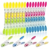 TIECHI Wäscheklammern, 30 Stück Wäscheklammern Ohne Abdruck, 4 Farben...