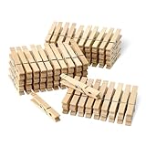 Amazon Basics Wäscheklammern aus Holz mit Feder, 100 Stück