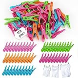 150 Stück Wäscheklammern Bunt Set, Kunststoff Clothes Pegs...