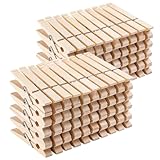 Amazon Basics Wäscheklammern aus Holz mit Feder, 100 Stück