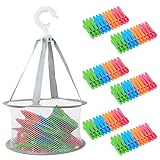 72 StückWäscheklammern mit Korb, Wäscheklammern ohne Abdruck, Windfeste...